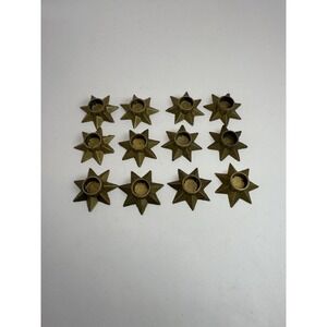 Vintage 1950s - 12 Star Mini Candle Sticks Holders made in Denmark